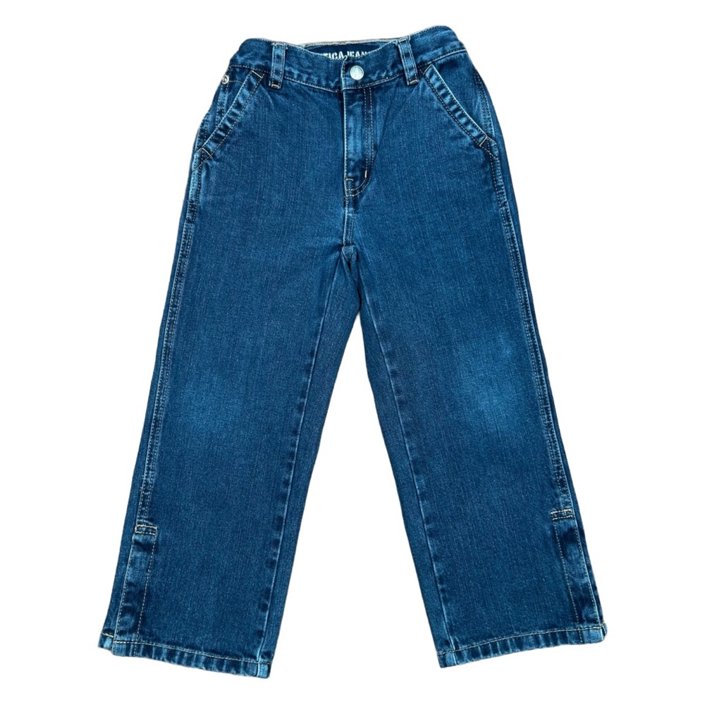 VINTAGE Nautica Boy’s Adjustable Snap Bottom Blue Denim Jeans